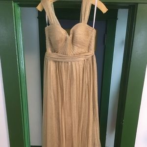 Jenny Yoo Annabelle Metallic Gold Dress